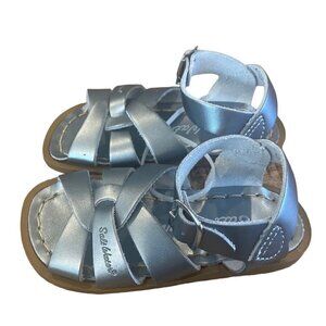 Boutique Salt Water Silver Leather Sandal Toddler 6 Silver Lining sun